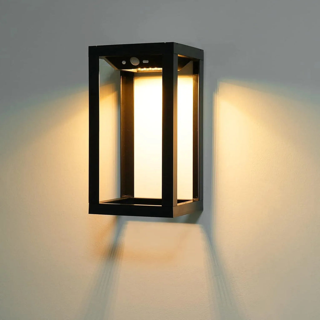Modern Chinese solar outdoor wall lamp with plastic construction and IP65 waterproof rating for garden lighting