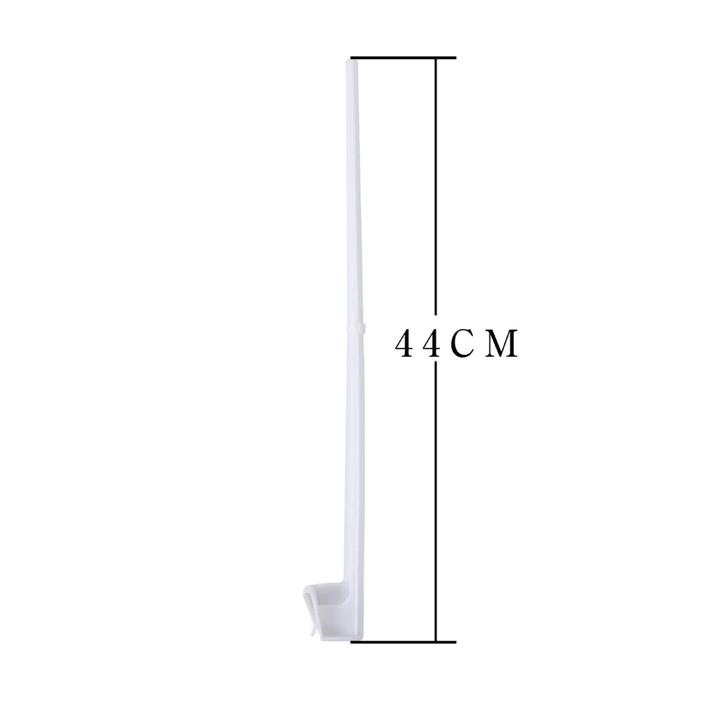 White PP plastic car window flag bracket set showing clip design for vehicle mounting