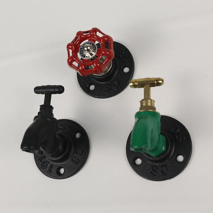 Water pipe style metal towel rack hook with polished finish in three colour options