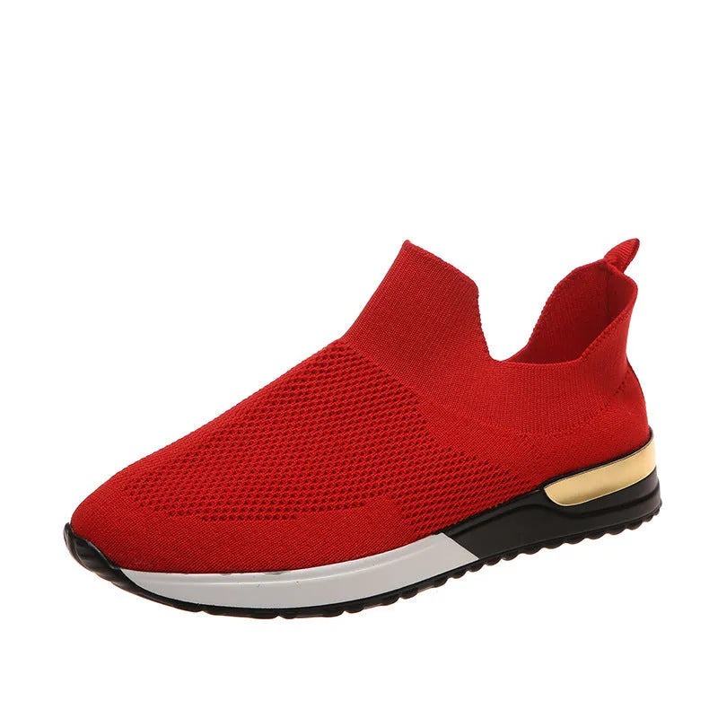 Breathable mesh running shoes with rubber sole in multiple solid colours sizes 35-44
