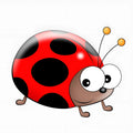 14.5cm ladybird car window sticker PVC decal with cartoon insect design