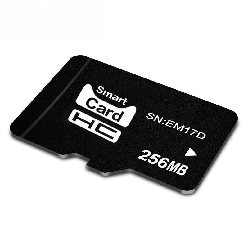 A 256MB TF series memory card with dimensions of 11mm by 15mm by 1mm