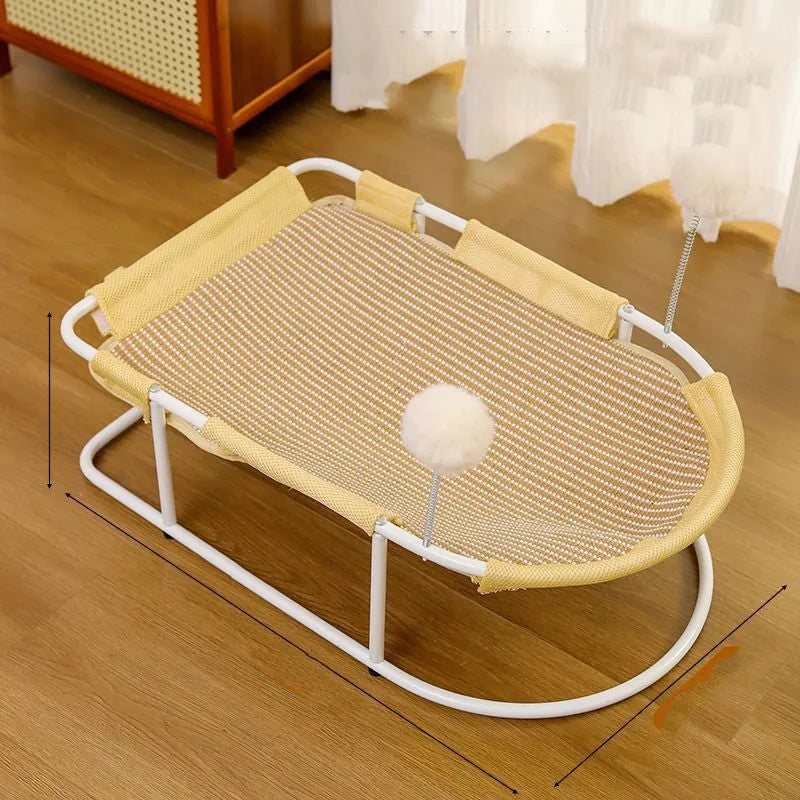 Large grey fabric kennel with breathable bracket frame for cats and puppies