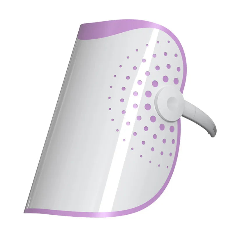 White and purple photon IPL beauty mask device for facial colour light therapy at home.