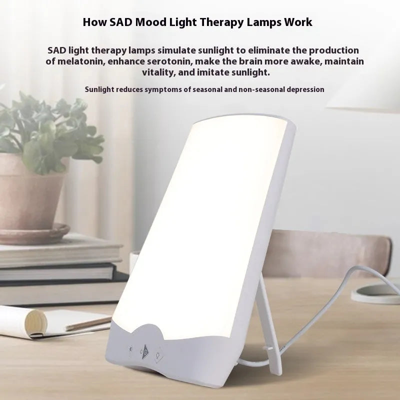 Phototherapy intelligent timing fluorescent lamp 12W bionic sunlight plastic shell for SAD with UK adapter