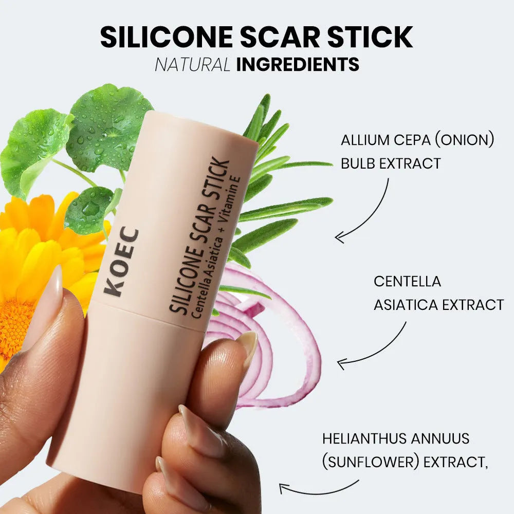 Silicone Scar Stick 7g in a white twist-up tube with blue accents