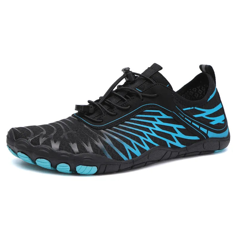 Outdoor sports shoes with lace-up front, rubber soles, and available in multiple colours