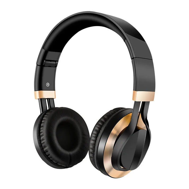 Black wired on-ear headphones with microphone and 3.5mm plug for mobile phone karaoke