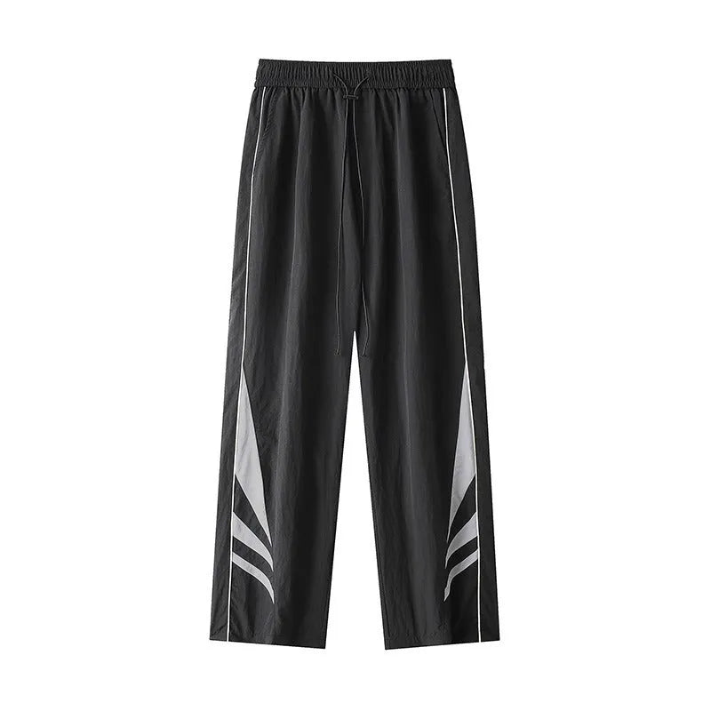 Straight-leg casual sports trousers for plus-size men in thin cotton blend fabric