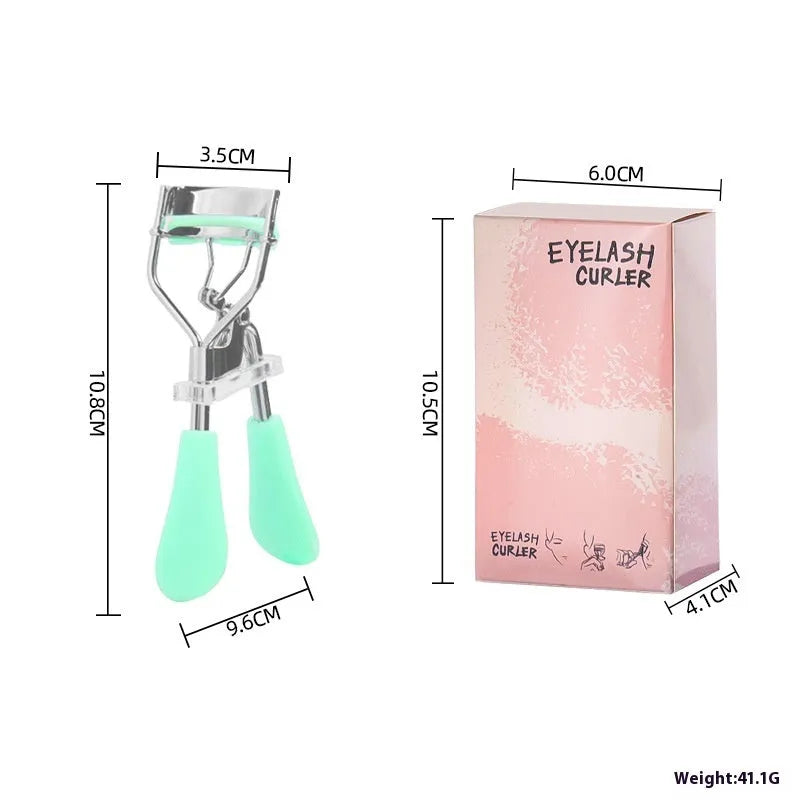 A4 manual eyelash curler with comb in black ribbon finish on white background