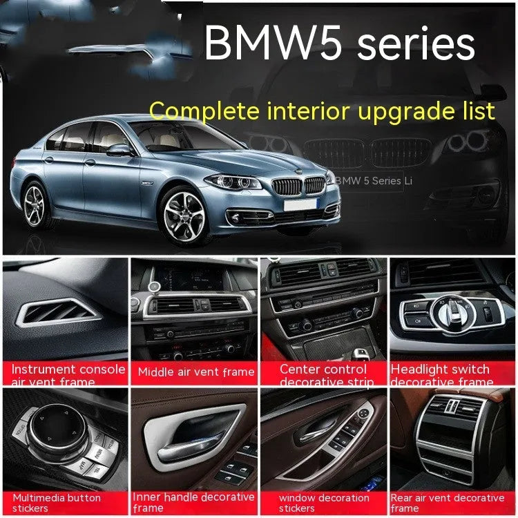 BMW 5 Series interior door handle decorative trim strips in silver finish