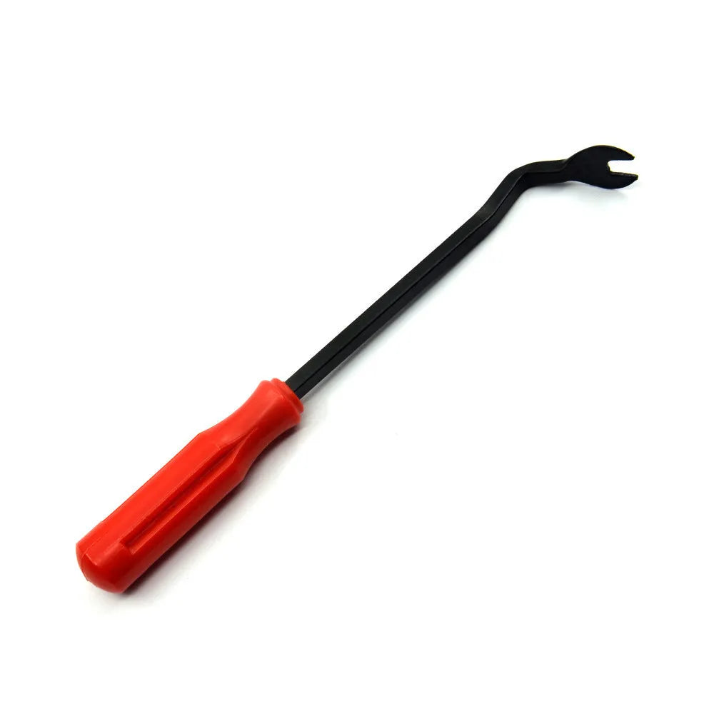 Red handled steel clip driver pliers for GM automotive door panel and horn nailing repair weighing 203g