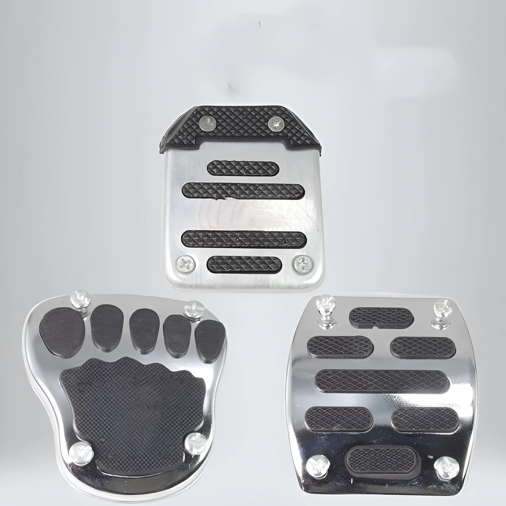 Metal motorcycle brake pedal skid plate replacement part for universal fit