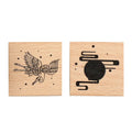Mr. Paper Huahegui series wooden handle and rubber stamp seal kit for DIY paper crafting.