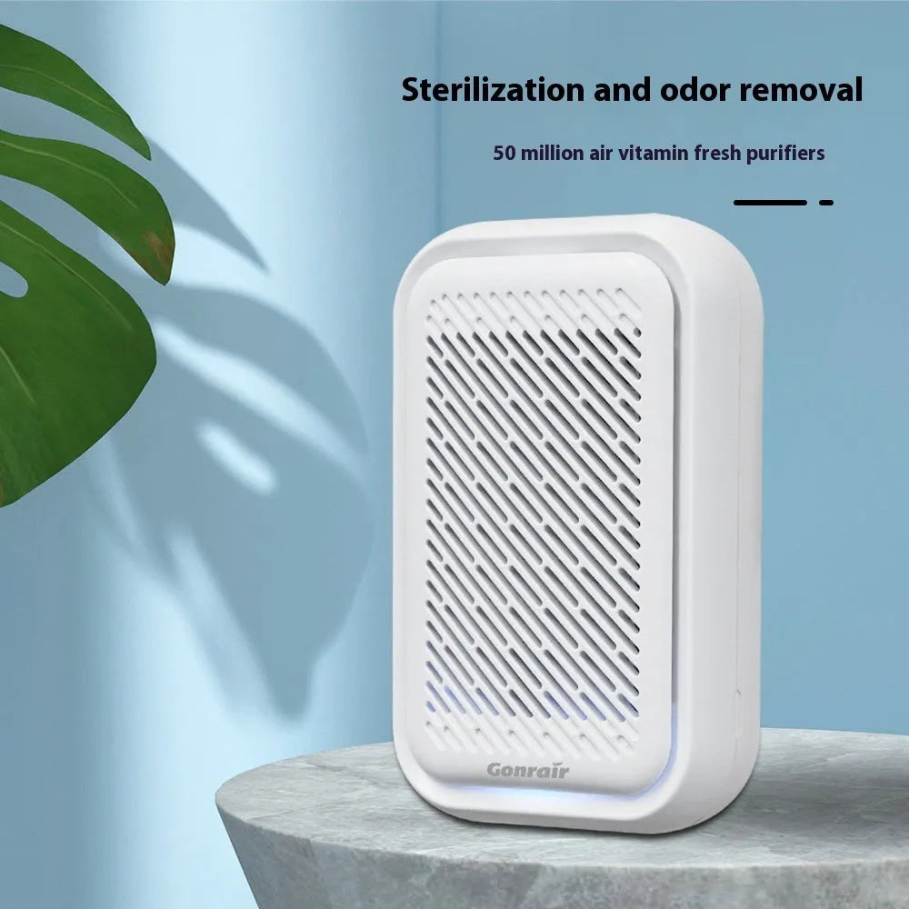 White wall-mounted air purifier with HEPA filter for rooms under 10 square metres