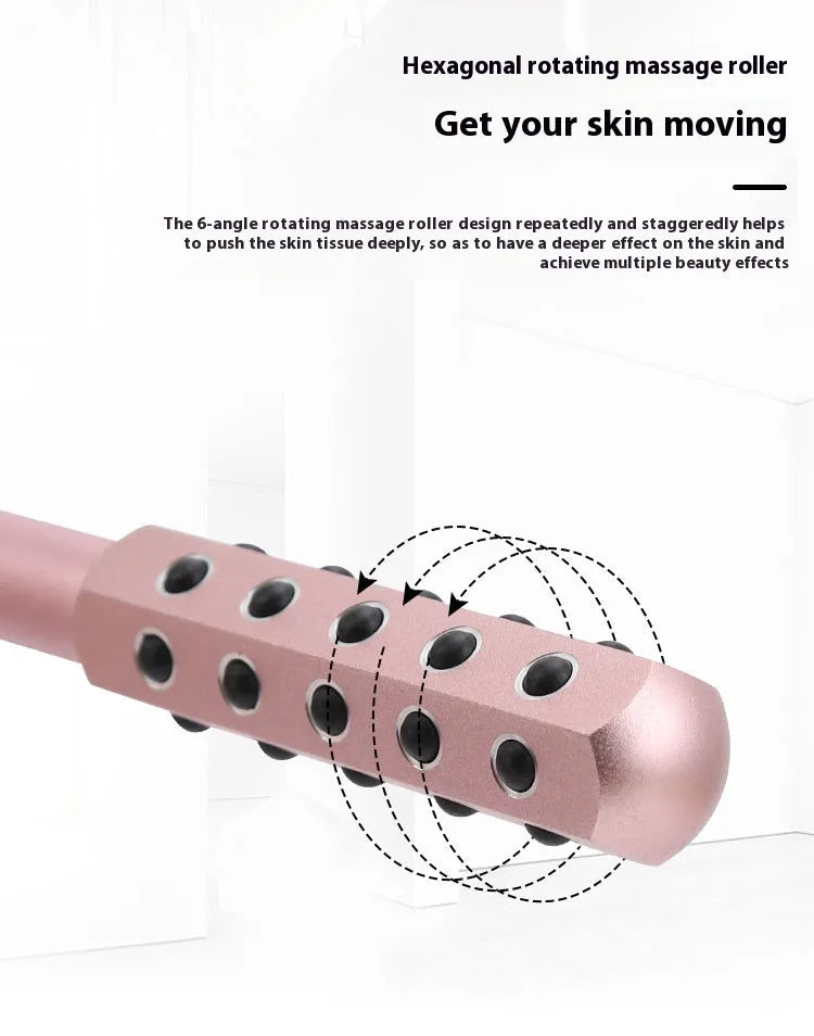 Purple germanium particles facial massage roller with 193 mm length for eye contour massage