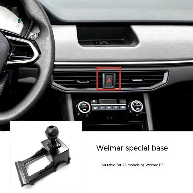 Black snap-on mobile phone bracket for Goodway dashboard with 360 rotation base