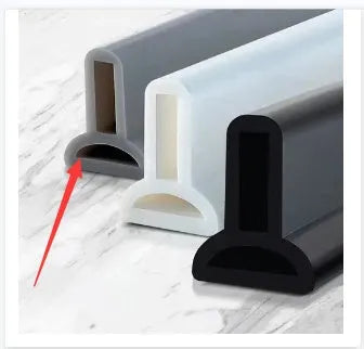 Flexible silicone bathroom water blocking strip in black colour for shower room waterproofing