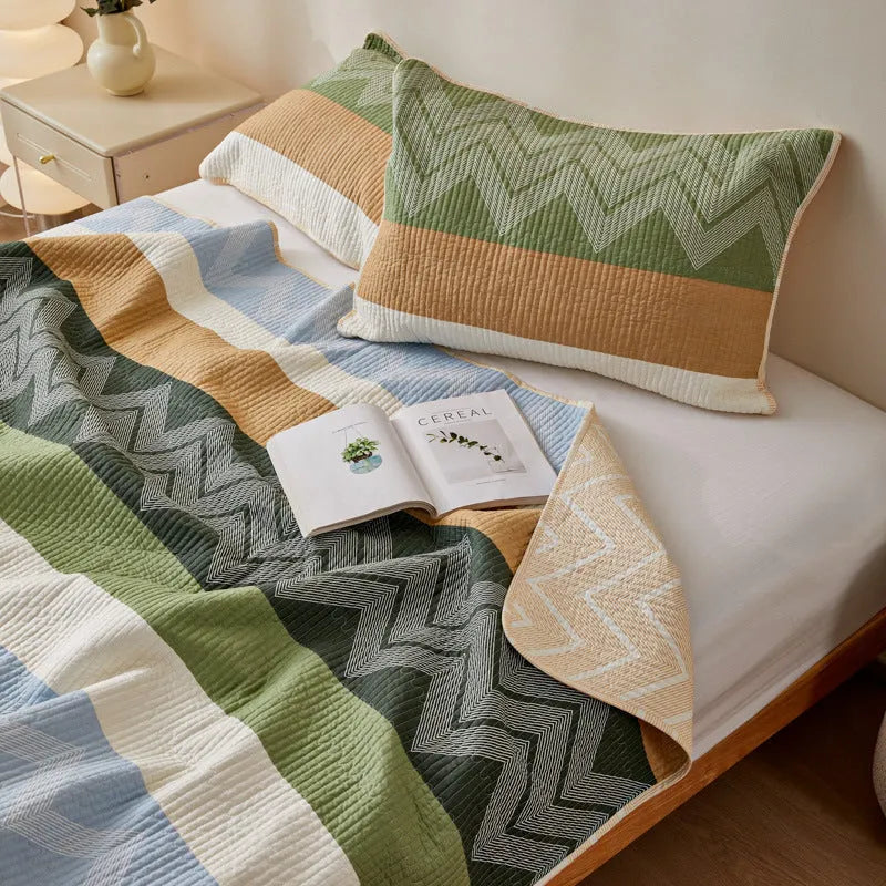Pure cotton printed bed sheet set in modern simplicity style for 2.2 metre beds