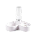 White internal pet water fountain with stainless steel dish for cats and dogs
