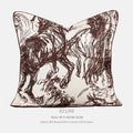 Abstract horse design jacquard cushion pillow in square and waist sizes with gold, black-white, and purple-red colour options
