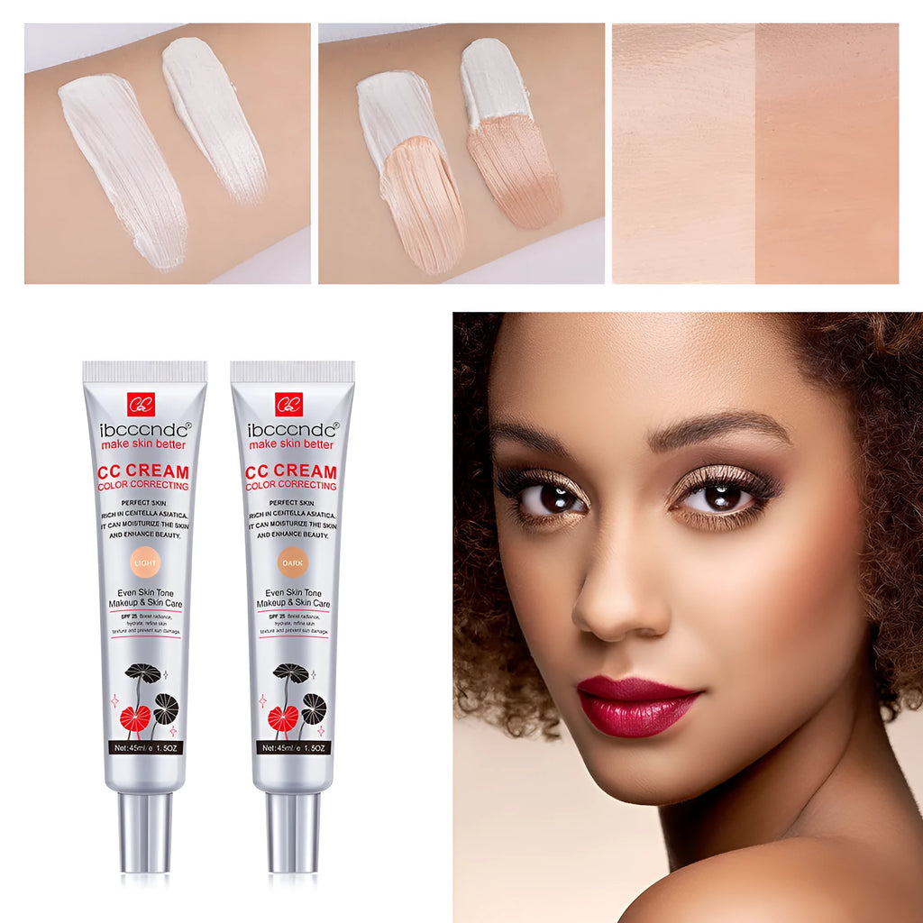 Erborian Centella Asiatica CC Cream tube in dark and light colour correcting shades.