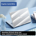 Transparent plastic protective shell for MacBook Air and MacBook Pro laptops on a table
