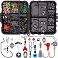 Weihe 257-piece fishing lure accessory set in orange ABS storage box with texas rig components