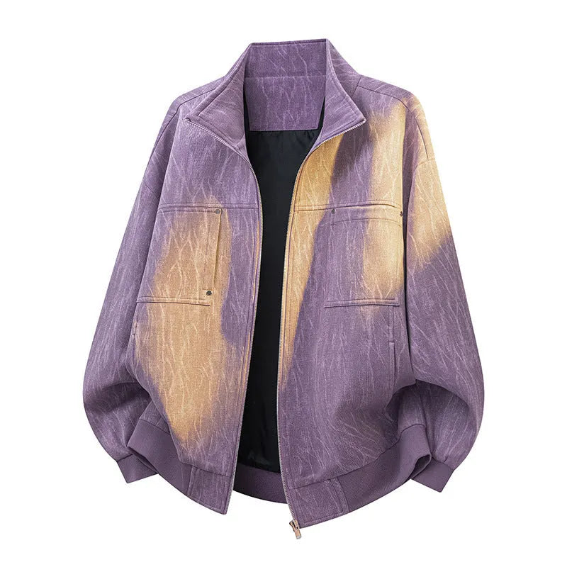 Autumn Weight-catcher Trendy Long Sleeve Casual Coat Men's Clothing in Dark Gray, Bean Green or Lilac, Polyester Drop-Shoulder Casual Coat Available in Sizes M to 8XL for Large Size Men, Suitable for Everyday Leisure Wear and Outdoor Relaxation