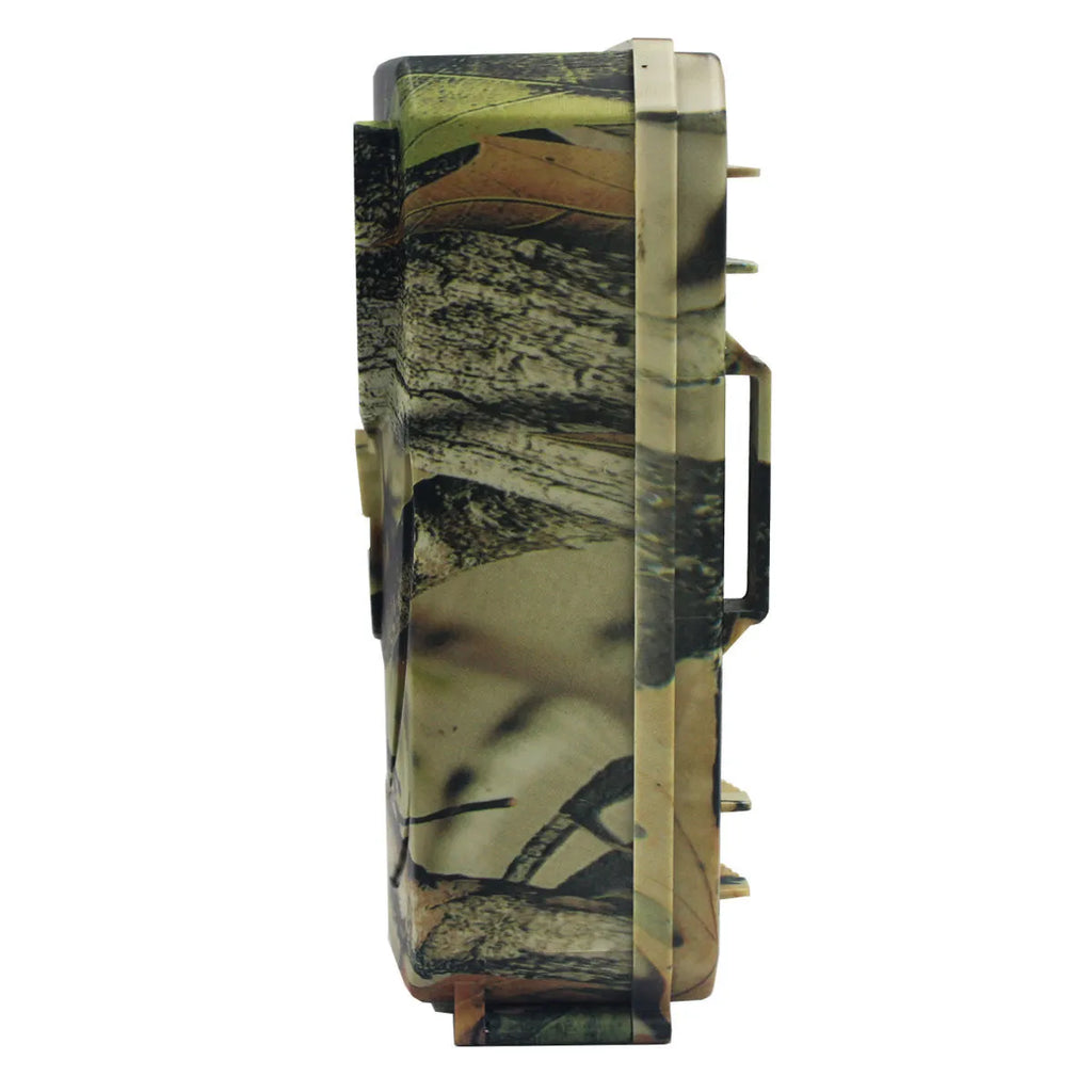 Yellow brown plastic hunting game camera with infrared night vision for wildlife monitoring
