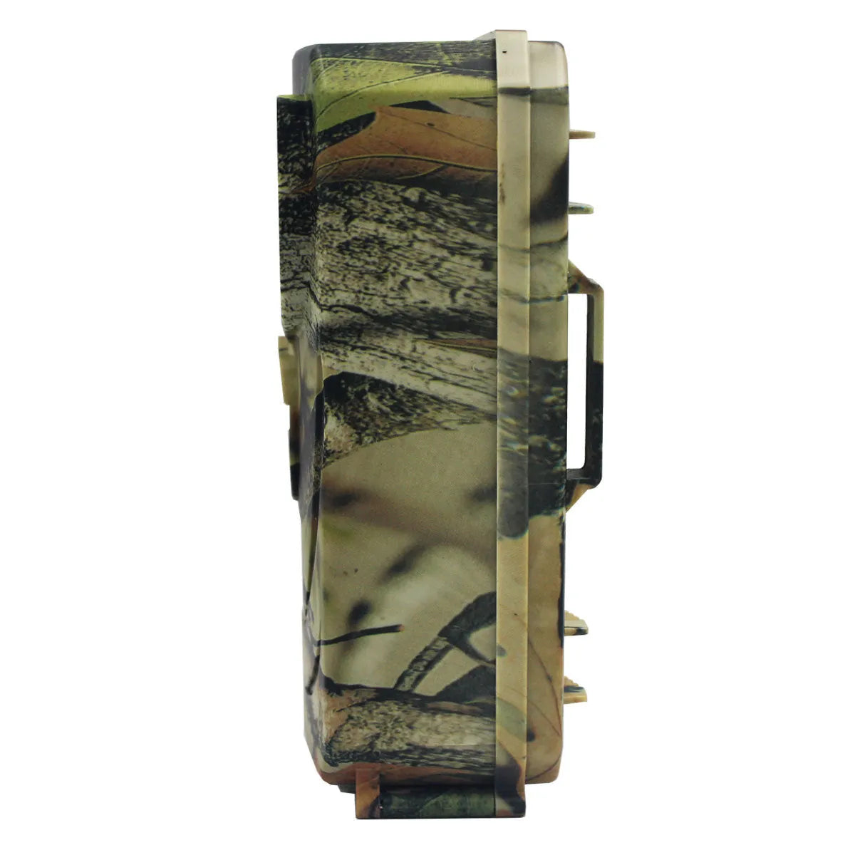 Yellow brown plastic hunting game camera with infrared night vision for wildlife monitoring