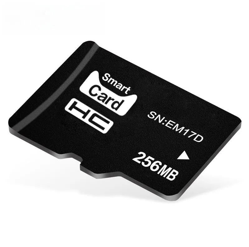A 256MB TF series memory card with dimensions of 11mm by 15mm by 1mm