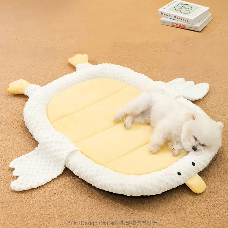 Grey orthopedic dog sofa bed with raised bolsters on three sides and a waterproof cover.