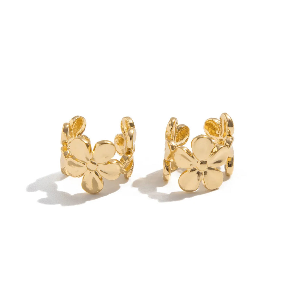 Gold starfish and scallop shell earrings for women with electroplated alloy construction