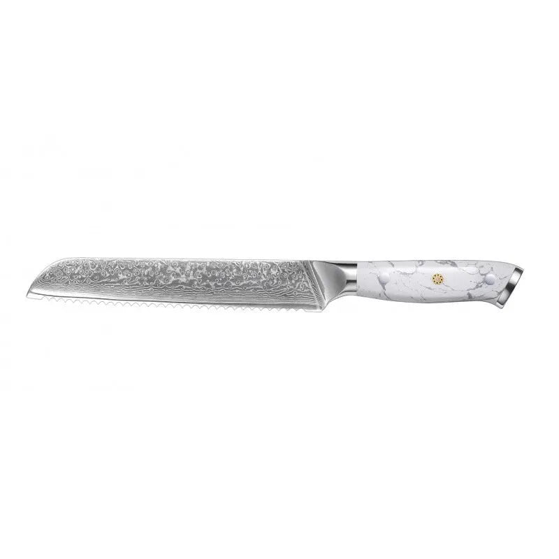 Damascus steel household chef's knife with VG10 core, 32cm total length for multi-purpose kitchen cutting