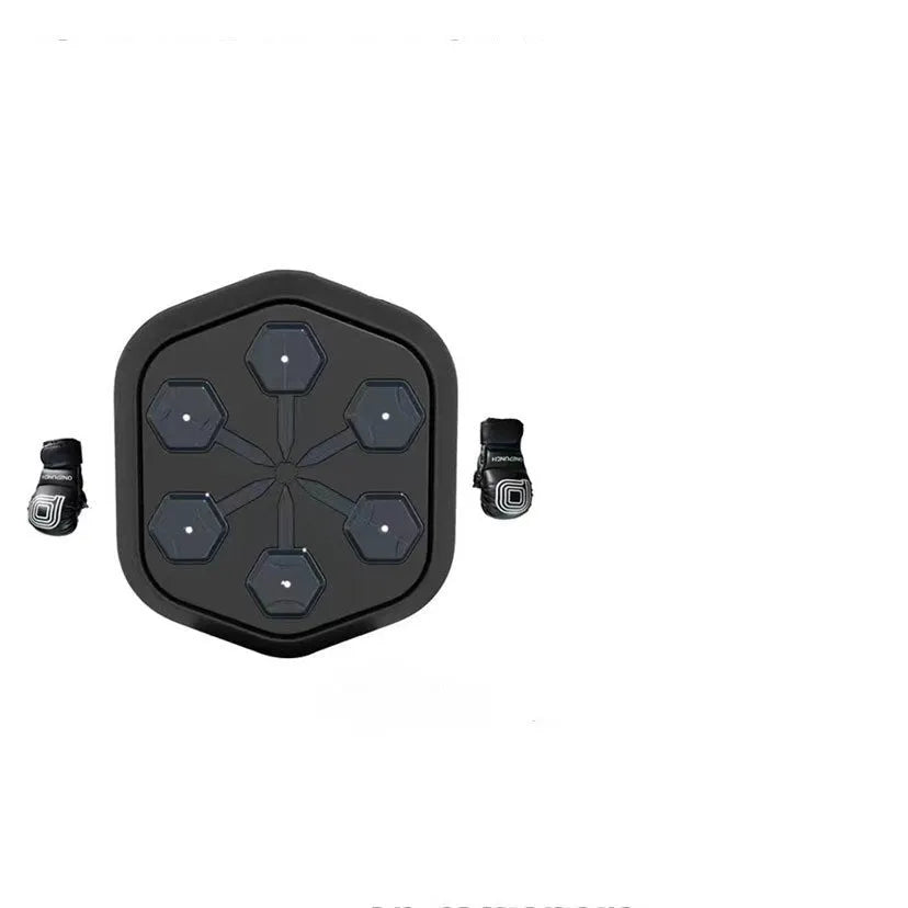 Black smart boxing machine with Bluetooth connectivity and 200kg strike capacity