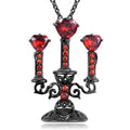 Retro hollow candlestick women's necklace with gothic cross chain in zinc alloy construction