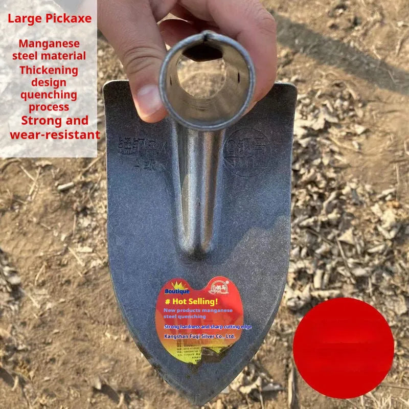 Agricultural pointed hoe plough tool with a steel horse tip and flat blade.