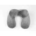 U-shape memory foam travel pillow with removable cotton cover in grey