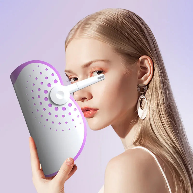 White and purple photon IPL beauty mask device for facial colour light therapy at home.