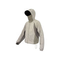 Nylon sun protective top with mesh stitching in desert brown, light grey, red and blue colours.