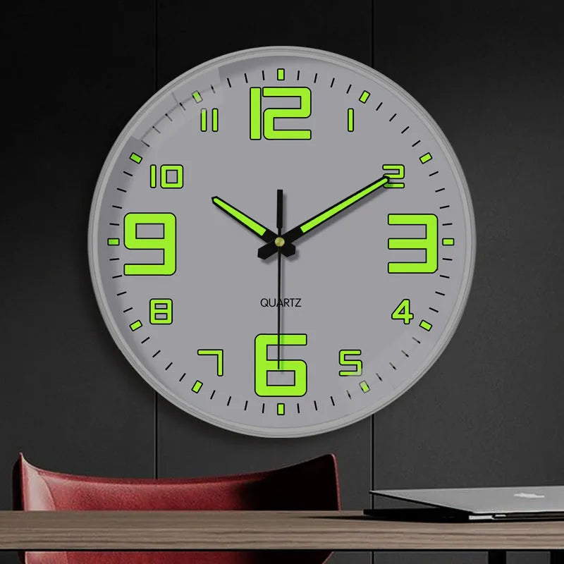 20cm luminous wall clock with modern design in choice of colours for home or office