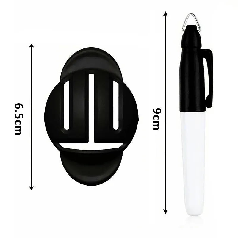Golf putting alignment tool set with plastic scribers and drawing pens for practice green marking