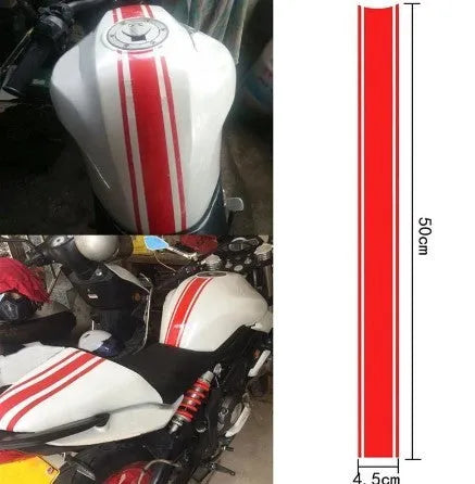 Motorcycle reflective pinstripe vinyl sticker for petrol tank lid in four colours
