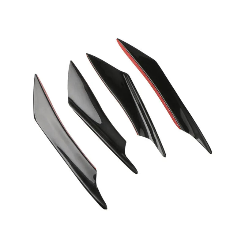 Carbon fibre pattern automotive bumper blade air knife spoiler kit with four ABS plastic components