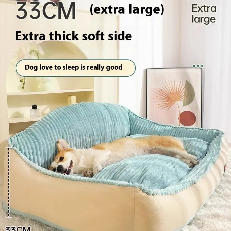 Morandi coloured removable washable dog bed for medium or large dogs and cats.