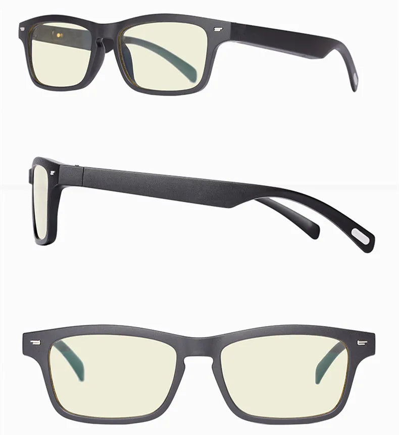 Semi-open Bluetooth smart glasses with anti-blue light lenses and IPX7 waterproof rating