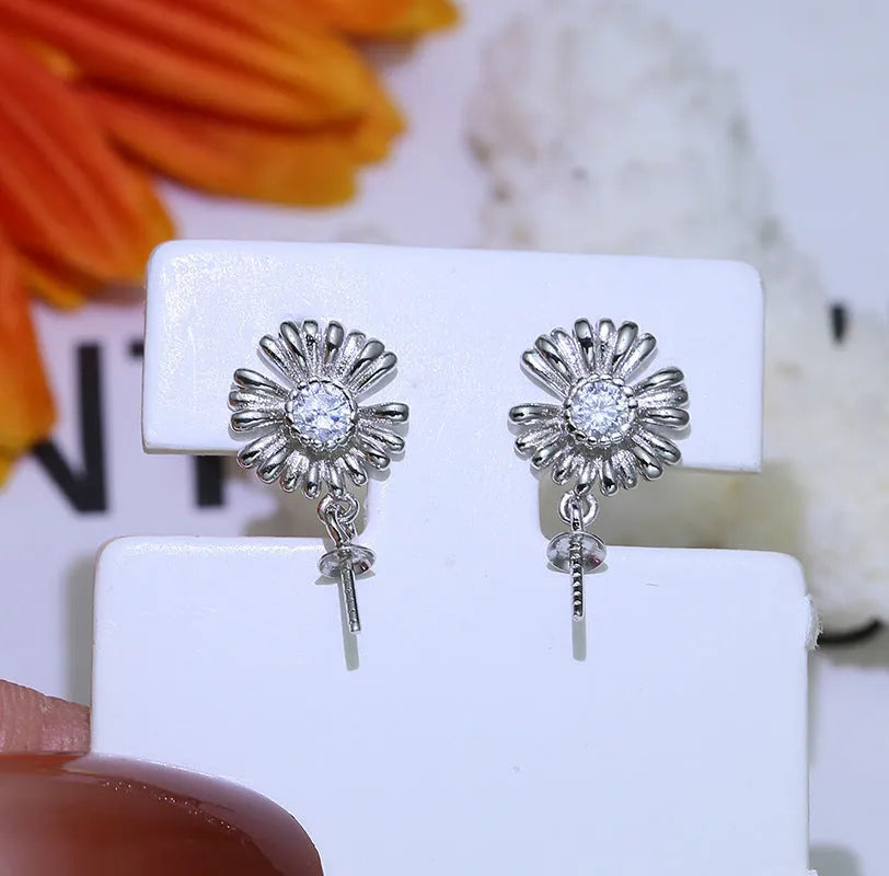 S925 sterling silver baroque flower earring holder with gold or silver finish option