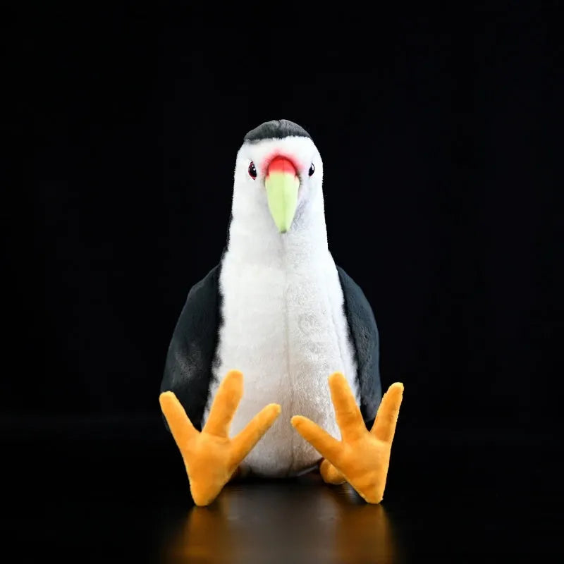 White-bellied rail plush toy in soft polyester, 27cm head-to-chest, white-breasted waterhen colouring