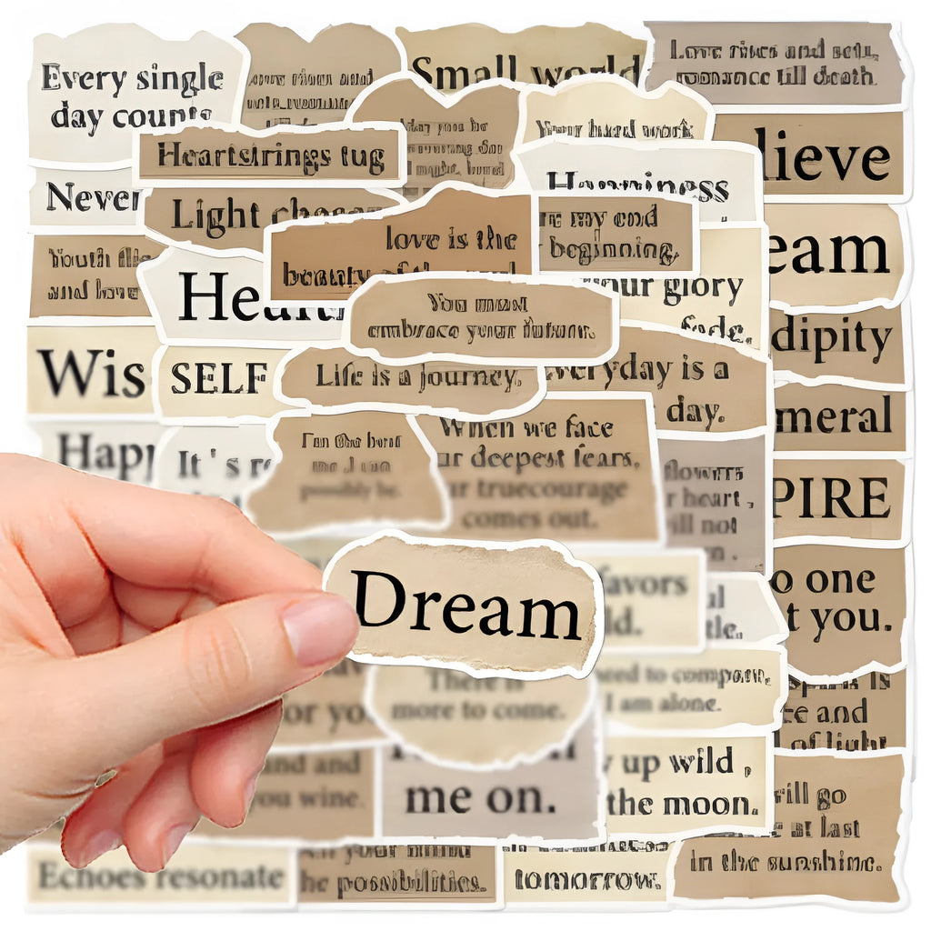 Set of 25 tear English design PVC decorative stickers for laptops and notebooks